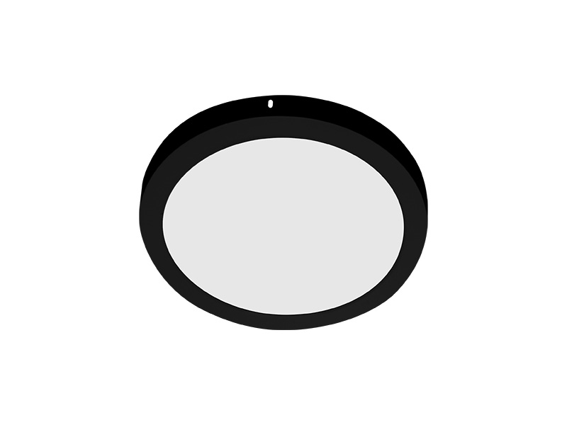 PAINEL LED 18W LYS REDONDO SOBREPOR PRETO 4000K