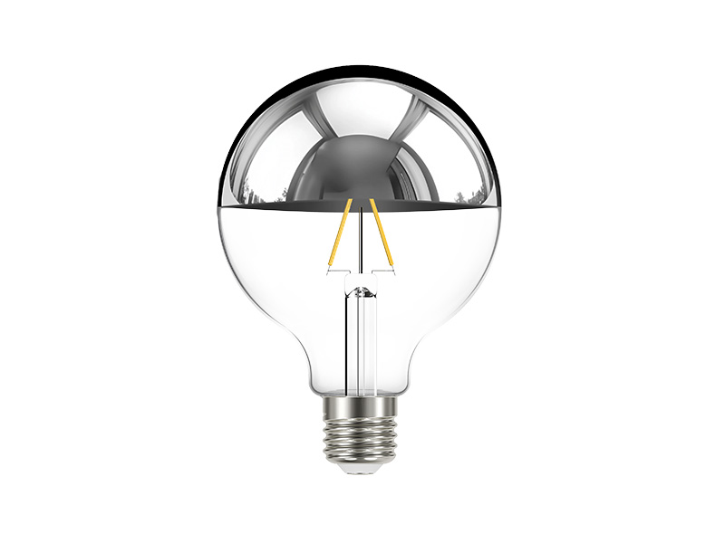 LÂMPADA LED FILAMENTO DEFLETORA ESPELHADA GLOBO G95  AUTOVOLT PRATA