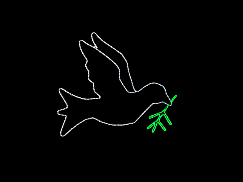 ARMAÇÃO LUMINOSA LED PÁSSARO DA PAZ 1,18X1,1m 24W 127V UNICA