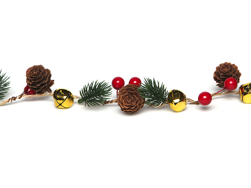 CORDÃO LUMINOSO TASCHIBRA 10 LEDS PINHAS PILHA 3000K