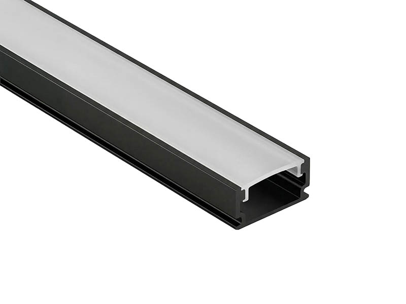 PERFIL TASCHIBRA AXIS 16,7X6,5 SOBREPOR 2m COM ACESSÓRIOS PRETO