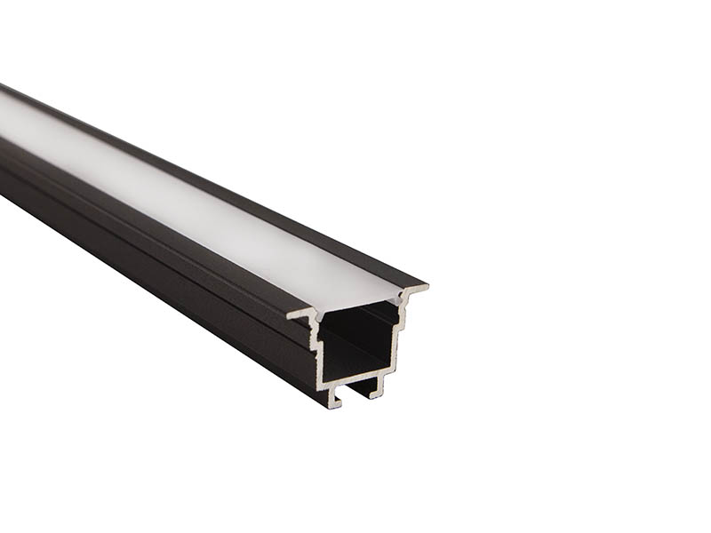 PERFIL TASCHIBRA VERTEX 25X17 EMBUTIR 17X25X1000mm PRETO FOSCO