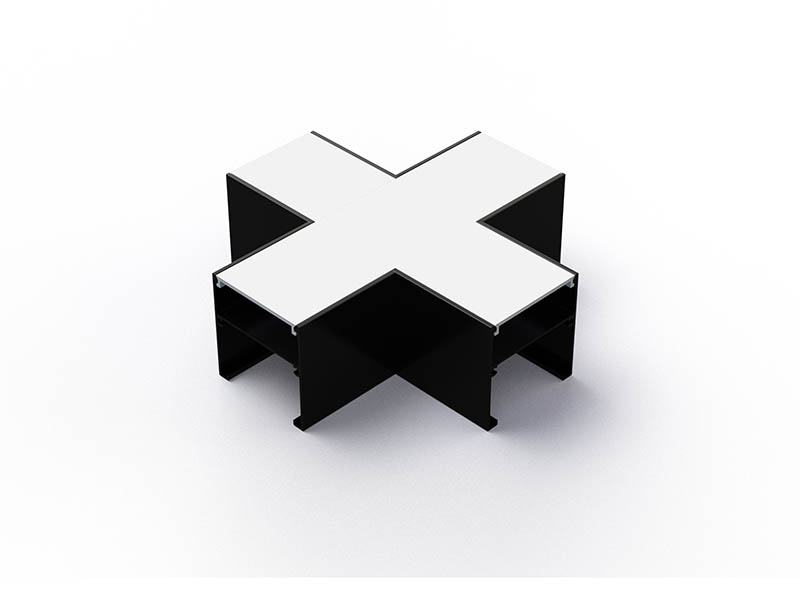 EMENDA X ZENITH 50x50 TETO/TETO PRETO FOSCO