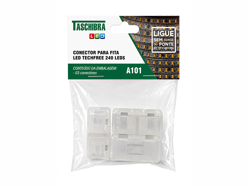 A101 CONECTOR EMENDA P/ FITA LED TECHFREE 240 LEDS 3PÇS UNICA