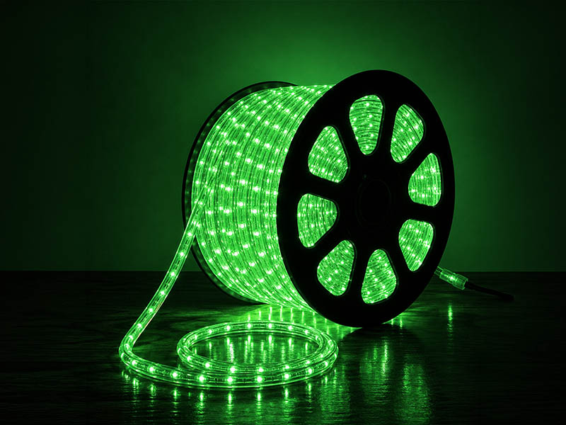 CORDA LUMINOSA LED PRO 13MM 220V 2 FIOS 100M S/ACESSORIOS VERDE