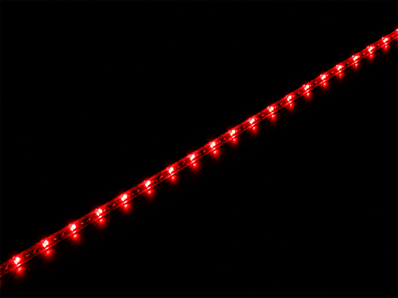 CORDA LUMINOSA LED TASCHIBRA 11MM 2 FIOS 220V 10M COM ACESSORIOS VERMELHA