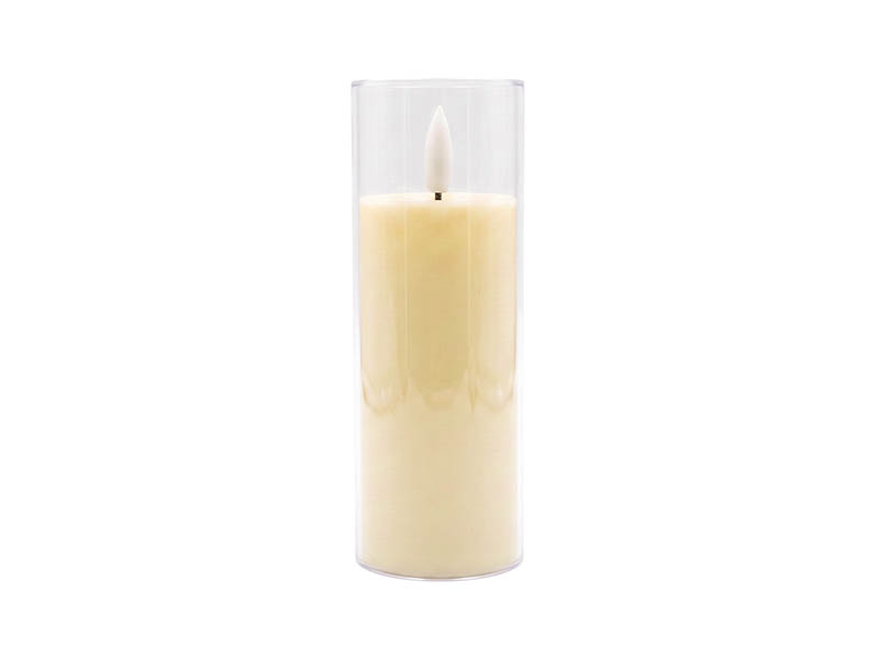 VELA LED DECORATIVA COM CASTIÇAL 15,5CM PILHA AMARELO