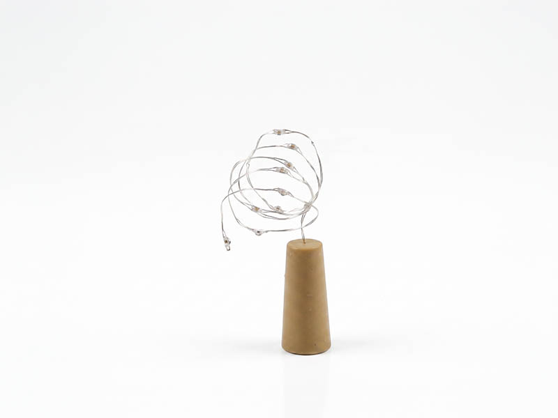CORDÃO LUMINOSO ROLHA 10 LEDS PILHA 3000K
