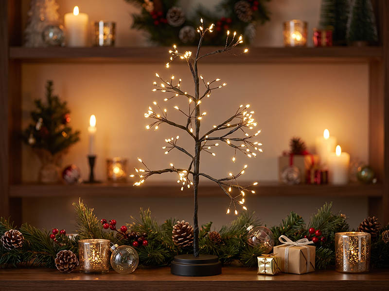 ARVORE ILUMINADA TASCHIBRA 150 MINI LEDS 45CM PILHA 3000K 3000K