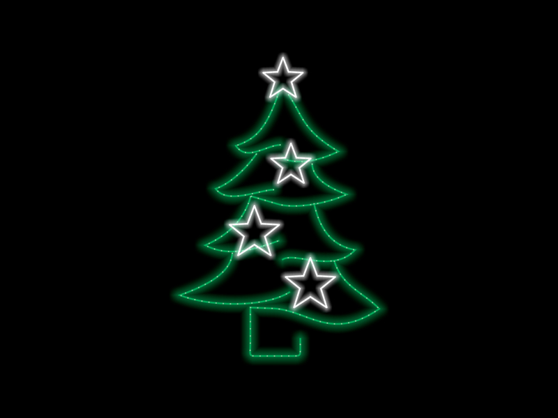 ARMAÇÃO LUMINOSA LED ARVORE DE NATAL 1x1,5m 36W 127V UNICA
