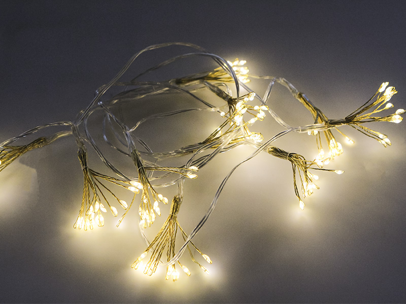 CORDÃO LUMINOSO TASCHIBRA 150 LEDS BRILHO DE LUZ PILHA 3000K