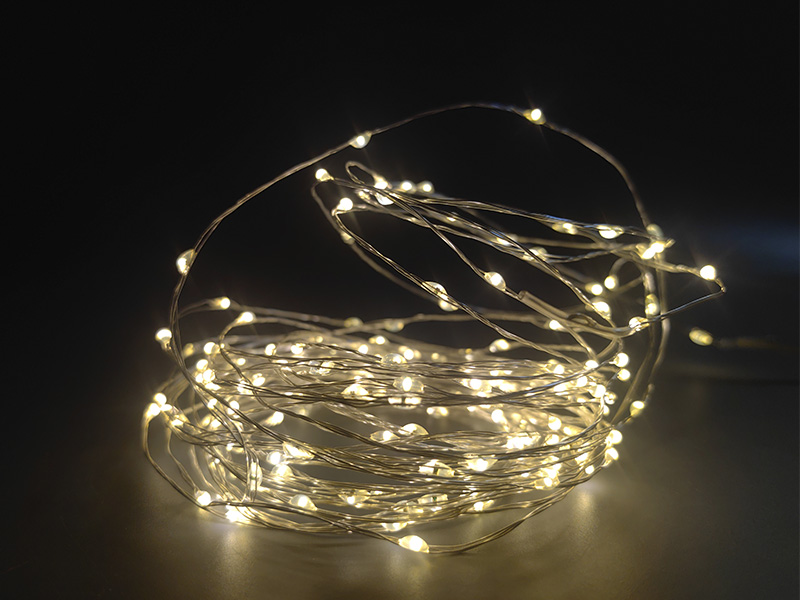 CORDÃO LUMINOSO TASCHIBRA 100 MINI LED ESTÁTICO ARAME AUTOVOLT 3000K