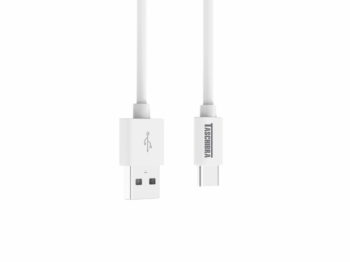 CABO FAST TASCHIBRA C2AC-1B  USB-A USB-C 1m 2A BRANCO