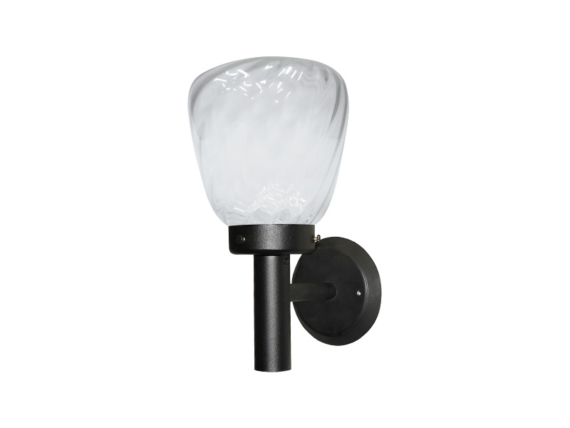 ARANDELA TASCHIBRA THOR 1XE27 C/VIDRO RT-RIGATO TRANSP PRETO FOSCO
