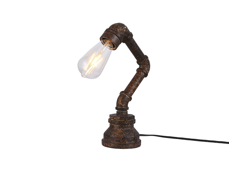 LUMINARIA DE MESA TASCHIBRA IRON E27 MARROM ENVELHECIDO .