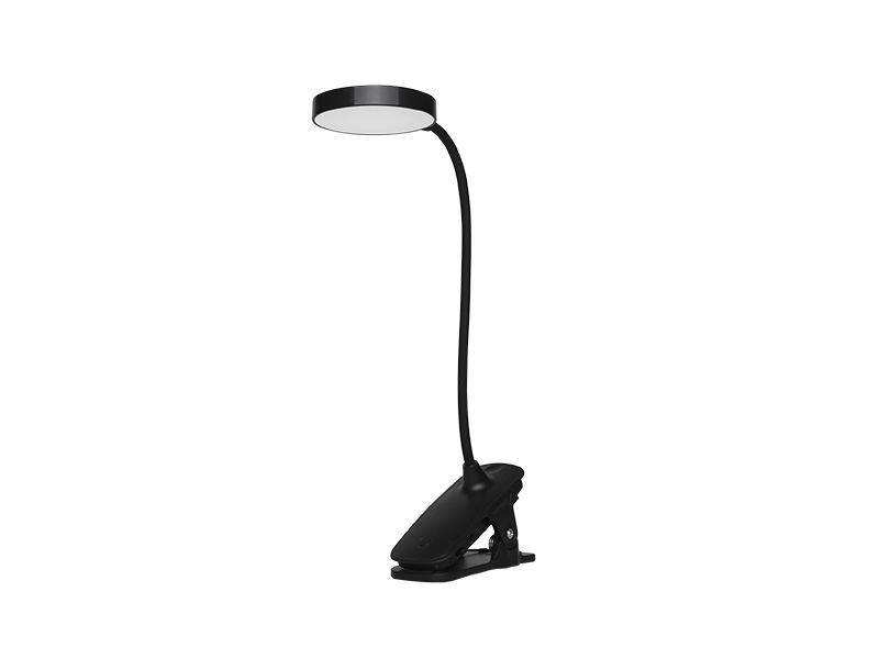 LUMINÁRIA DE MESA LED TASCHIBRA PUCK RECARREGÁVEL COM PRESILHA PRETO