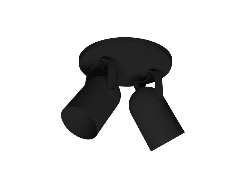 SPOT TASCHIBRA CIRCULAR CAMPANA 2X E27 PRETO FOSCO