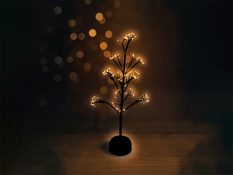 ARVORE ILUMINADA TASCHIBRA 150 MINI LEDS 45CM PILHA 3000K 3000K