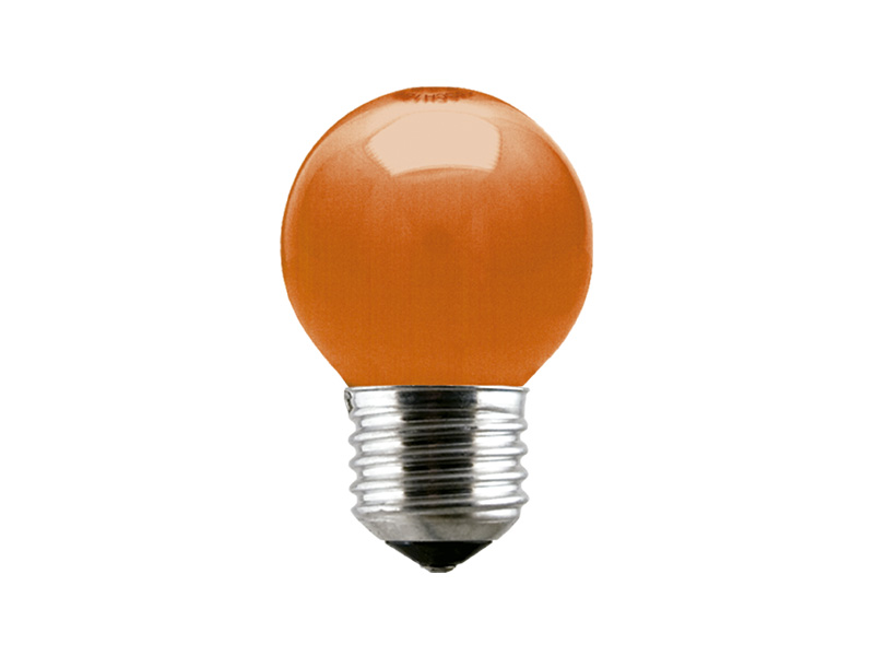 LÂMPADA INCANDESCENTE BOLINHA LARANJA 15W 127V