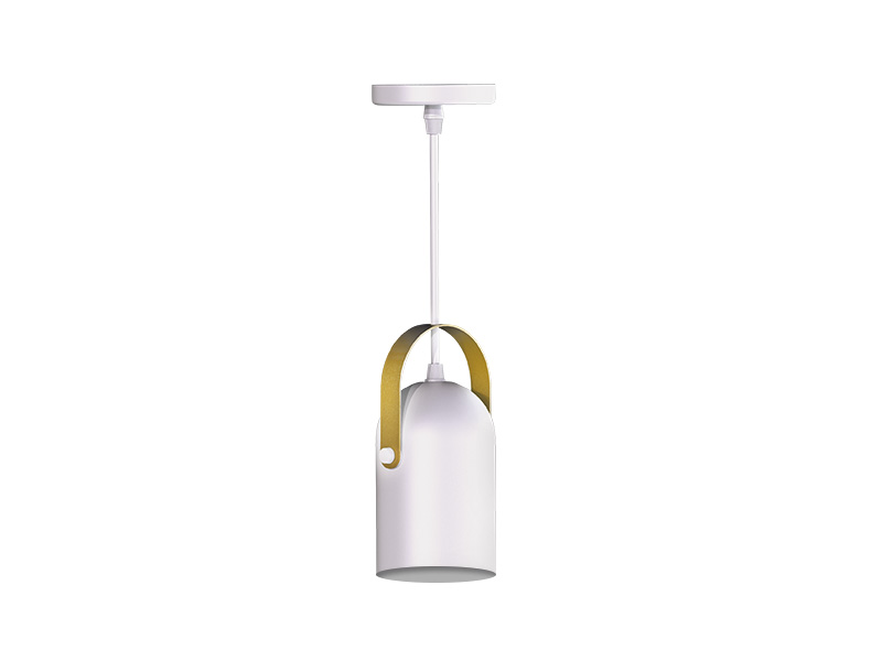 PENDENTE TASCHIBRA BELL MINI E27 BRANCO F.+ OURO
