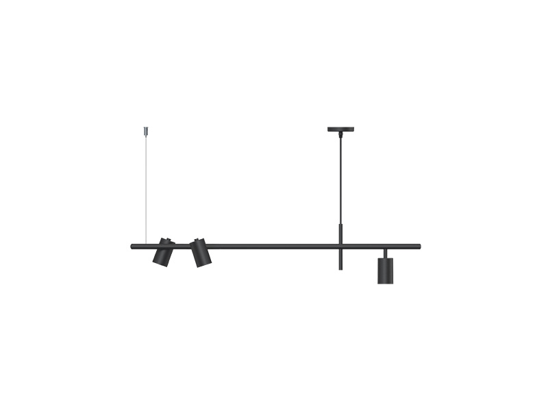 PENDENTE TASCHIBRA BARÃO 3X MR16 PRETO FOSCO