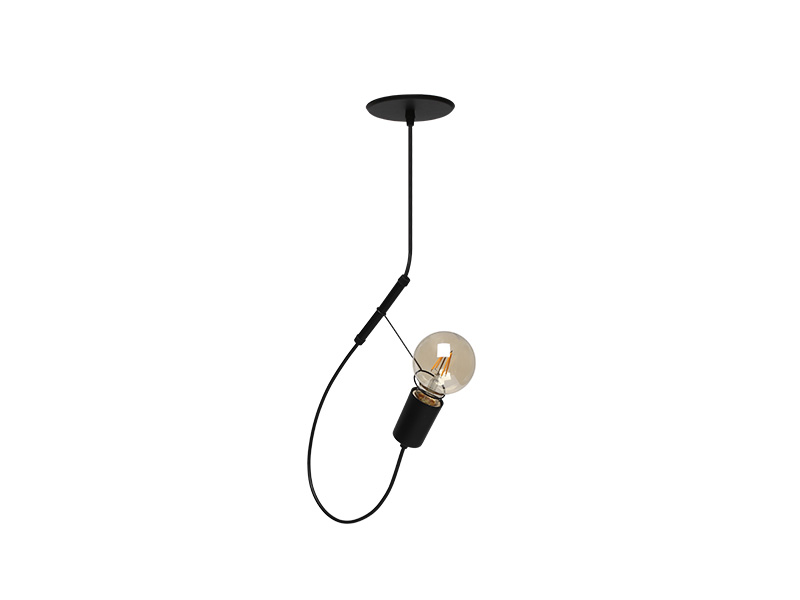 PENDENTE TASCHIBRA BUNGEE 1XE27 PRETO FOSCO