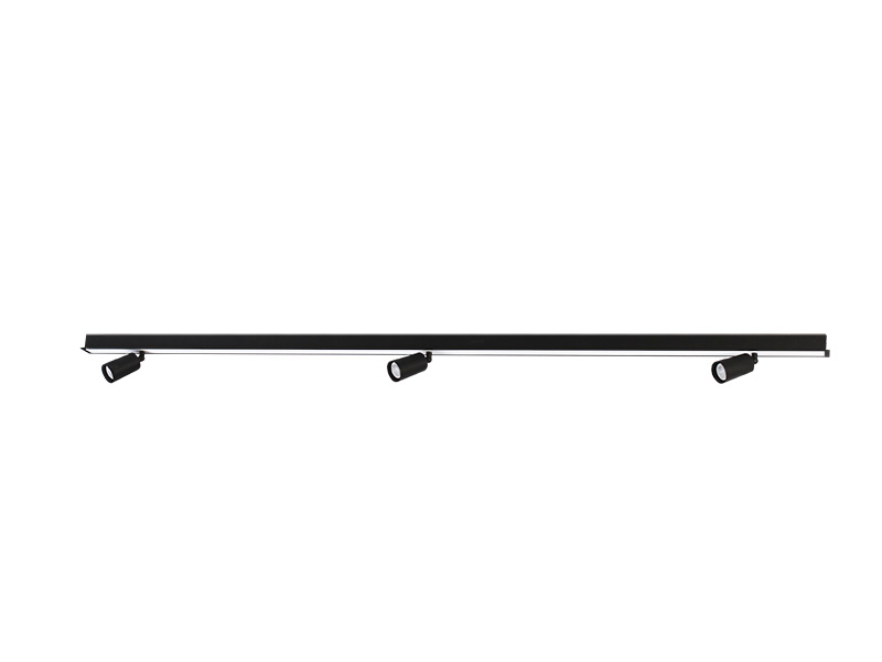 LUMINÁRIA LED SPIRE LINEAR 60W 6500K EMBUTIR + 3 SPOT MR11 S/ LÂMPADA PRETO FOSCO