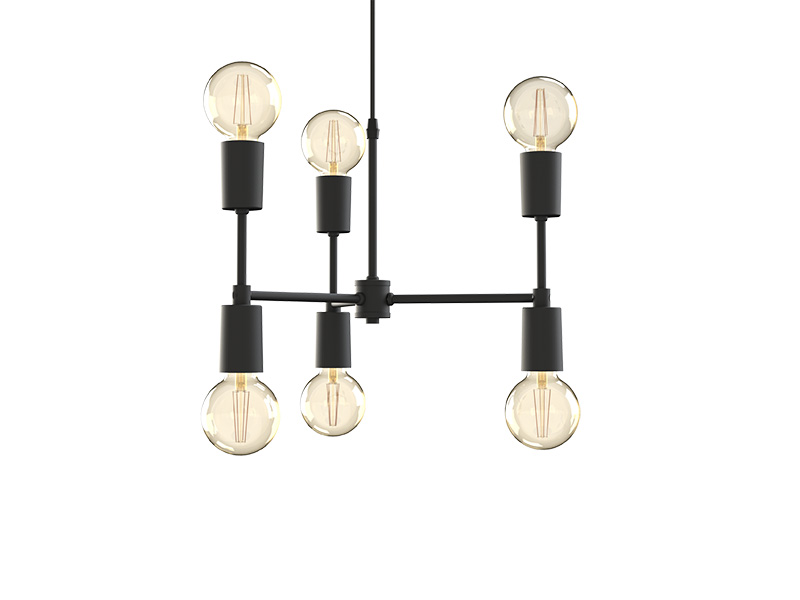 PENDENTE TASCHIBRA EQUILIBRIUM 6XE27 PRETA