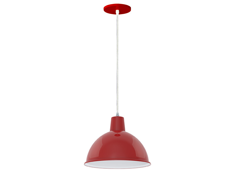 LUM PENDENTE TASCHIBRA DESIGN TD 820 VERMELHO