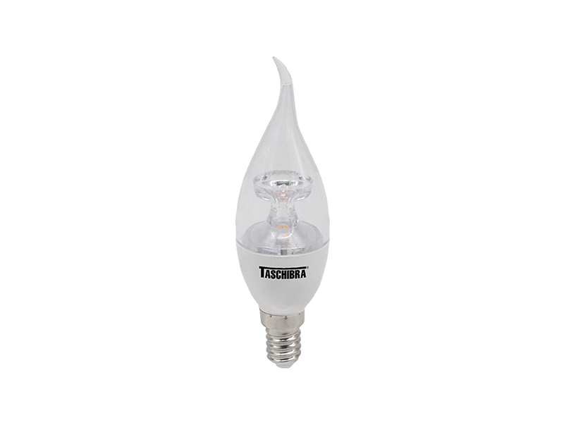 LÂMPADA LED VELA BICO TORCIDO TVL 25 / 3W 2700K E14  COM ADAPT. E27