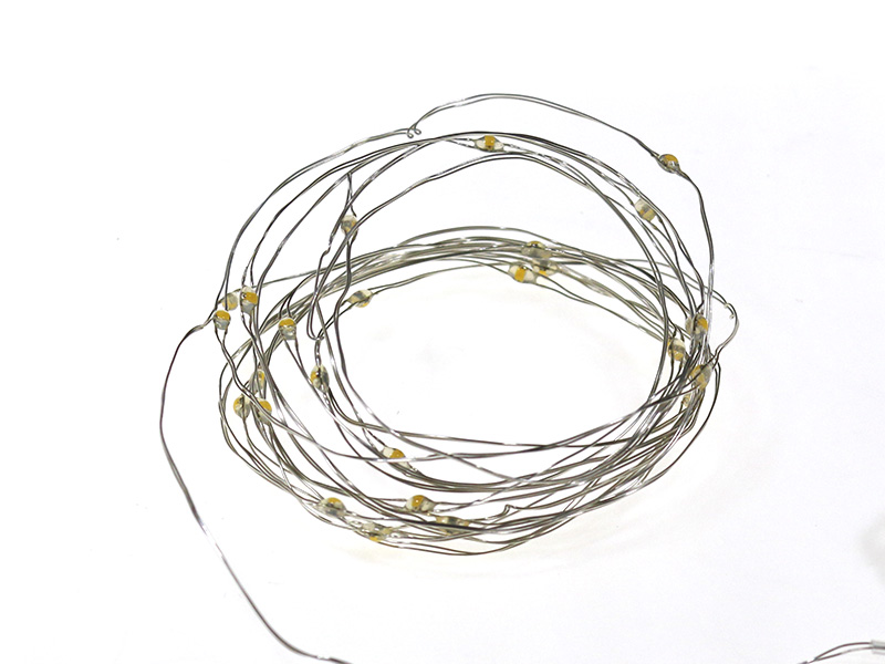 CORDÃO LUMINOSO LED ARAME ESTÁTICO PILHA BRANCO