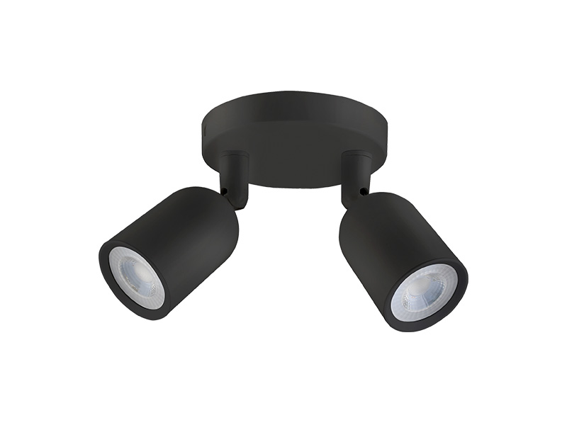 SPOT LED DIRECT MR16 BASE CIRCULAR 2X4W 3000K PRETO