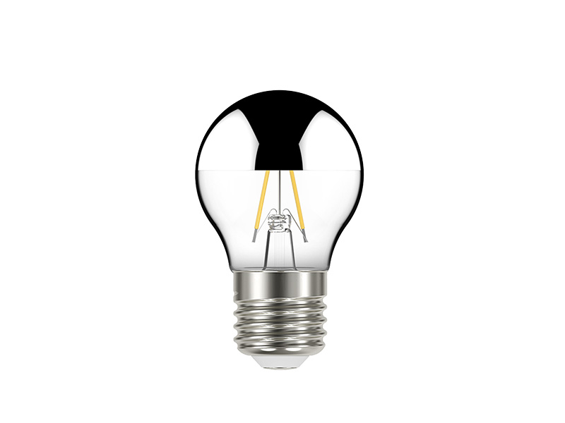 LÂMPADA LED FILAMENTO DEFLETORA ESPELHADA BOLINHA G45  AUTOVOLT PRATA