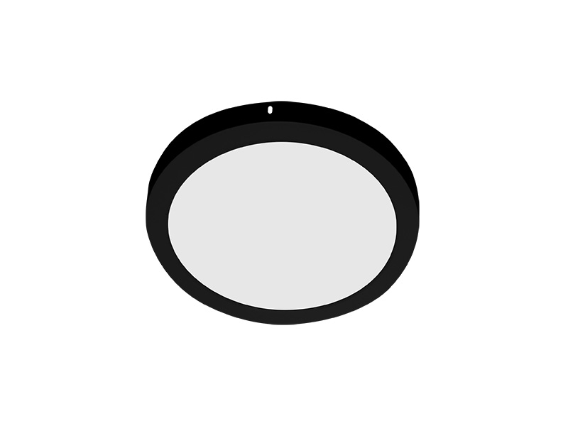 PAINEL LED 12W LYS REDONDO SOBREPOR PRETO 6500K