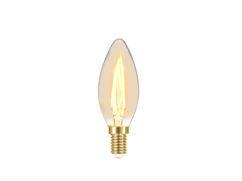 LÂMPADA LED FILAMENTO VINTAGE VELA B35 3W 127V ÂMBAR E14