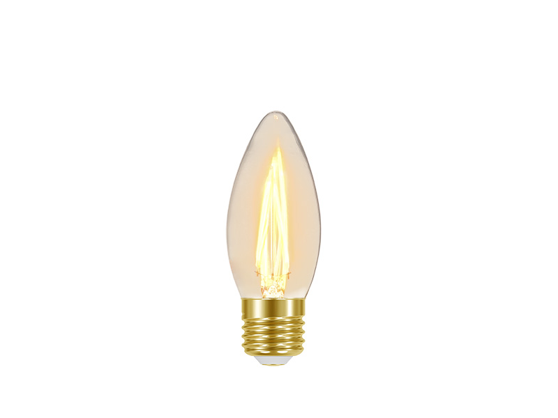 LÂMPADA LED FILAMENTO VINTAGE VELA B35 3W AUTOVOLT ÂMBAR E27