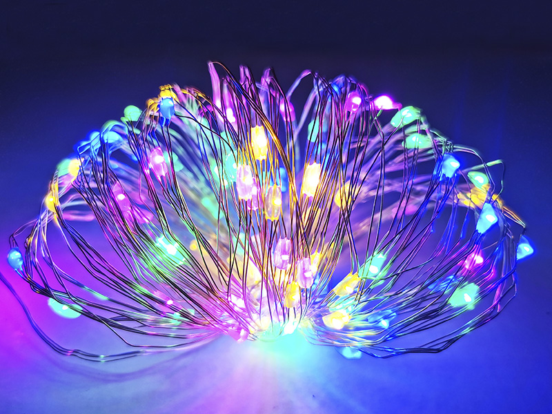 CORDÃO LUMINOSO TASCHIBRA 50 MINI LED ARAME PILHA COLORIDO